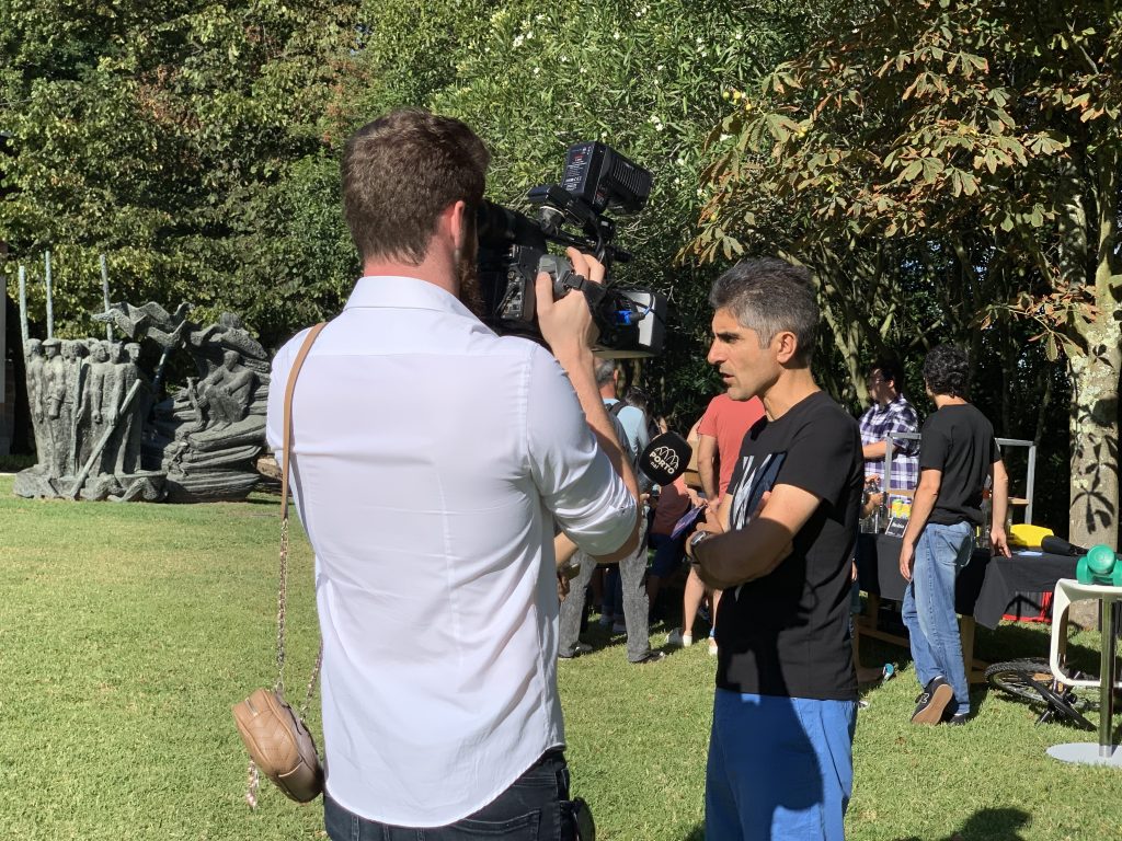 Entrevista durante cobertura mediática organizada pela 4 Ventos no âmbito de ações de relações públicas e comunicação digital.