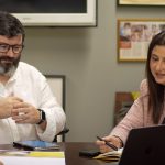 Reunião da equipa 4 Ventos: Filipe Miguel Tavares e Maria José Santos